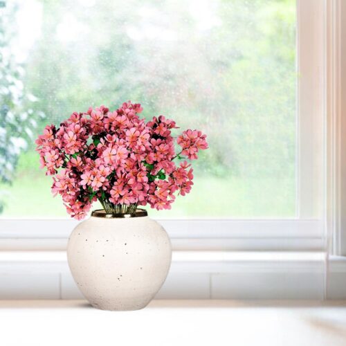 21x22cm Plain White Small Ceramic Flower Vase Elegant Living Room Decor - Image 3