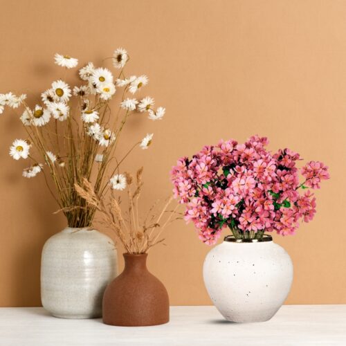 21x22cm Plain White Small Ceramic Flower Vase Elegant Living Room Decor - Image 4