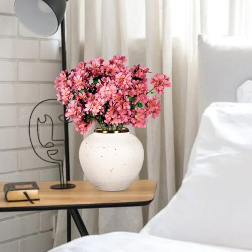 21x22cm Plain White Small Ceramic Flower Vase Elegant Living Room Decor - Image 5