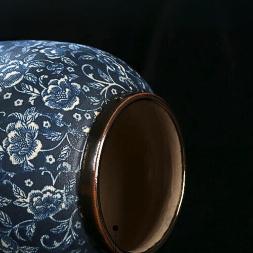 21x22cm Blue with White Mini Floral Small Ceramic Flower Vase Elegant Living Room Decor - Image 5