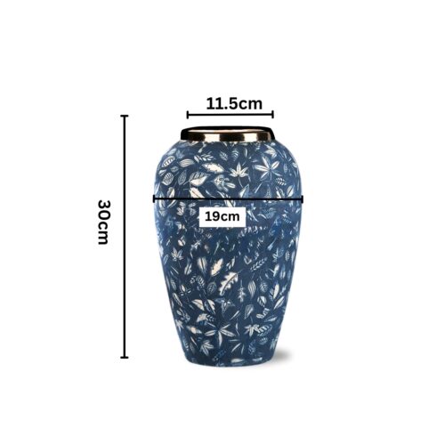 30x19cm Blue Medium Ceramic Flower Vase Elegant Living Room Decor - Image 2
