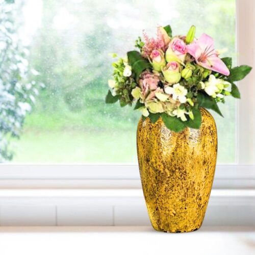 30x19cm Yellow Medium Ceramic Flower Vase Elegant Living Room Decor - Image 5