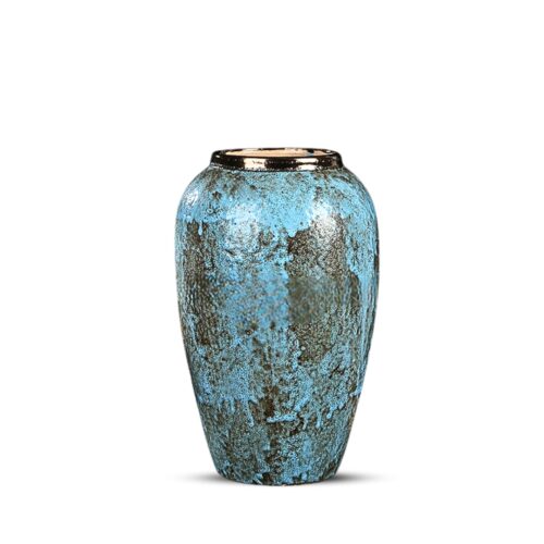 30x19cm Light Blue Medium Ceramic Flower Vase Elegant Living Room Decor