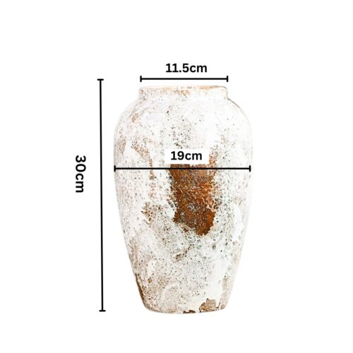 30x19cm Gradient White Medium Ceramic Flower Vase Elegant Living Room Decor - Image 2