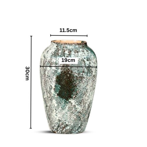 30x19cm Green Medium Ceramic Flower Vase Elegant Living Room Decor - Image 2