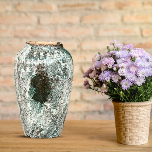 30x19cm Green Medium Ceramic Flower Vase Elegant Living Room Decor - Image 3