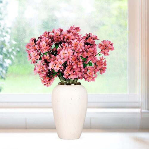 30x19cm Plain White Medium Ceramic Flower Vase Elegant Living Room Decor - Image 4