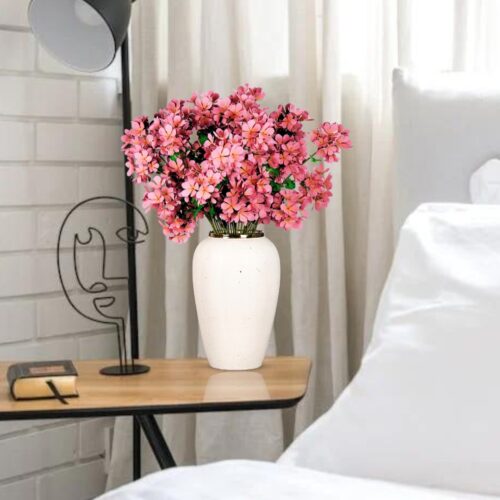 30x19cm Plain White Medium Ceramic Flower Vase Elegant Living Room Decor - Image 5