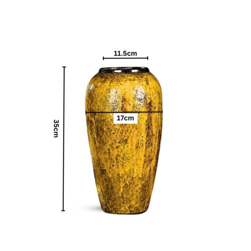 35x17cm Yellow Large Ceramic Flower Vase Elegant Living Room Decor - Image 2