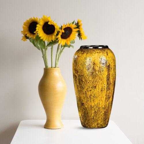 35x17cm Yellow Large Ceramic Flower Vase Elegant Living Room Decor - Image 3
