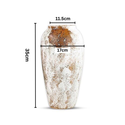 35x17 Gradient White Large Ceramic Flower Vase Elegant Living Room Decor - Image 2