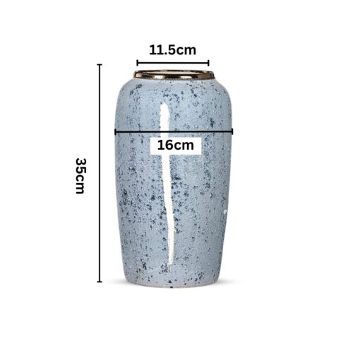 35x17cm Grey Large Ceramic Flower Vase Elegant Living Room Decor - Image 2