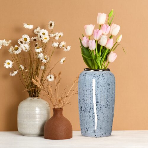 35x17cm Grey Large Ceramic Flower Vase Elegant Living Room Decor - Image 5