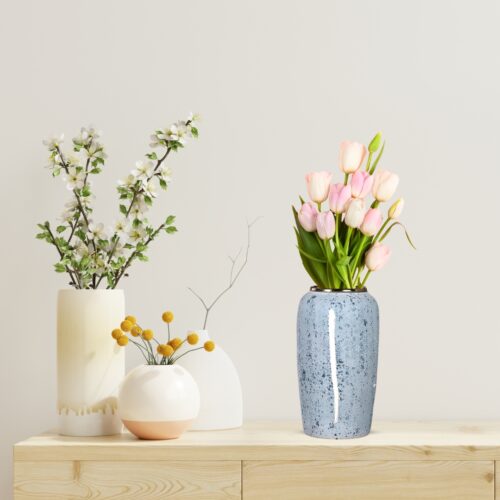 35x17cm Grey Large Ceramic Flower Vase Elegant Living Room Decor - Image 6