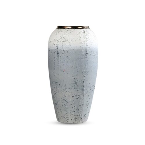 35x17cm White Grey Large Ceramic Flower Vase Elegant Living Room Decor