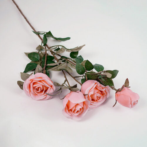 Green Colored Glass Flower Vase with 8 Bunch 5 Heads Artificial Fake Silk Rose Decor Set - Image 3