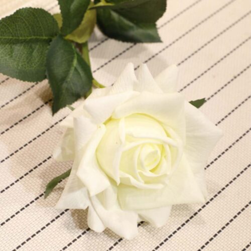 67cm Blue Glass Tall Floor Vase 12pcs White Artificial Fake Flower Set - Image 10
