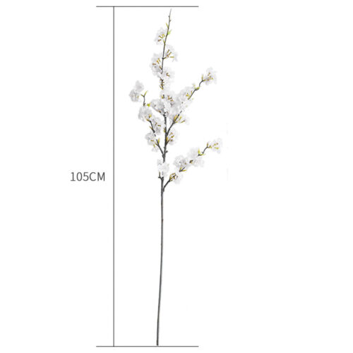 67cm Green Glass Tall Floor Vase with 10pcs White Artificial Fake Flower Set - Image 3