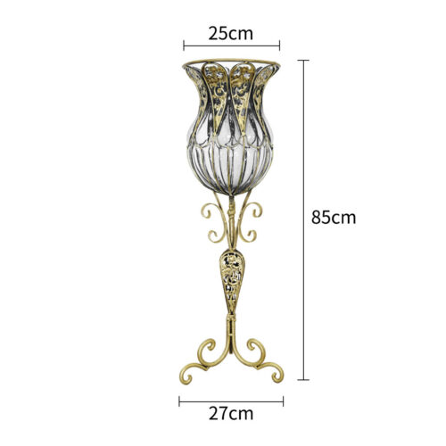 85cm Clear Glass Tall Floor Vase with 12pcs White Artificial Fake Flower Set - Image 2