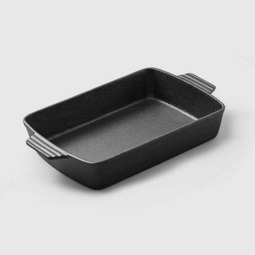 33cm Cast Iron Rectangle Bread Cake Baking Dish Lasagna Roasting Pan