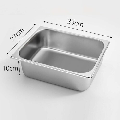 Gastronorm GN Pan Full Size 1/2 GN Pan 10cm Deep Stainless Steel Tray - Image 2