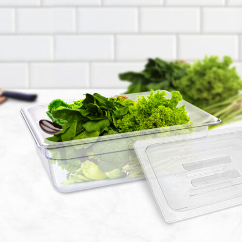 100mm Clear Gastronorm GN Pan 1/2 Food Tray Storage with Lid - Image 2