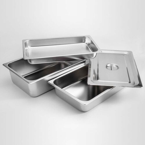 Gastronorm GN Pan Full Size 1/1 GN Pan 2cm Deep Stainless Steel Tray with Lid - Image 7