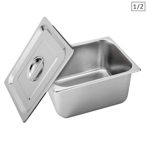 Gastronorm GN Pan Full Size 1/2 GN Pan 20cm Deep Stainless Steel Tray with Lid
