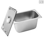 Gastronorm GN Pan Full Size 1/3 GN Pan 15cm Deep Stainless Steel Tray with Lid