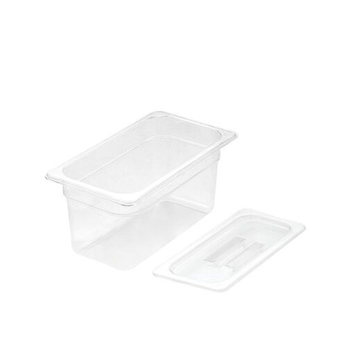 150mm Clear Gastronorm GN Pan 1/3 Food Tray Storage with Lid