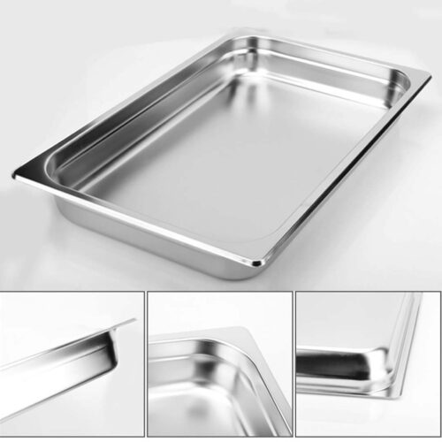 Gastronorm GN Pan Full Size 1/1 GN Pan 10cm Deep Stainless Steel Tray with Lid - Image 3