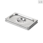 2x Gastronorm GN Pan Lid Full Size 1/3 Stainless Steel Tray Top Cover