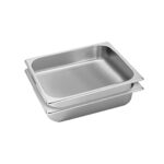 2x Gastronorm GN Pan Full Size 1/2 GN Pan 6.5cm Deep Stainless Steel Tray