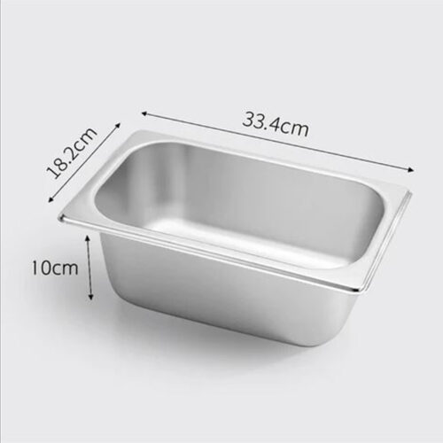 2x Gastronorm GN Pan Full Size 1/3 GN Pan 10cm Deep Stainless Steel Tray - Image 2