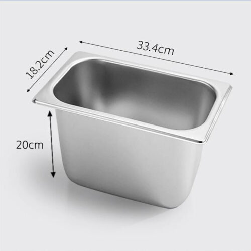 2x Gastronorm GN Pan Full Size 1/3 GN Pan 20cm Deep Stainless Steel Tray - Image 2