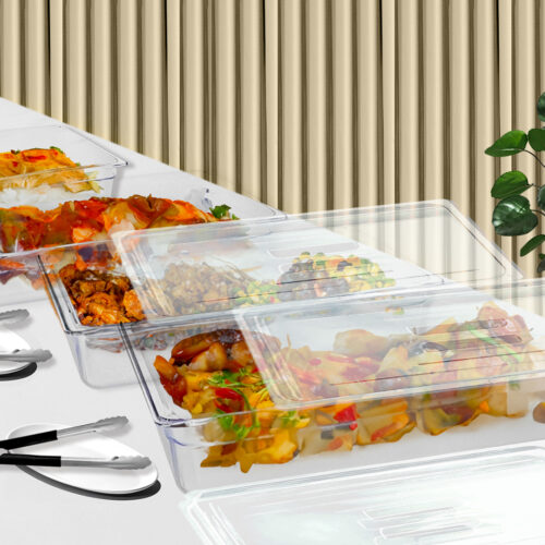 65mm Clear Gastronorm GN Pan 1/1 Food Tray Storage with Lid - Image 8