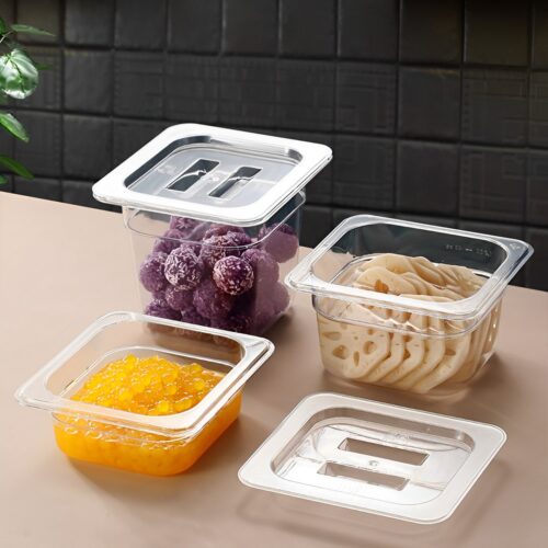 Clear Gastronorm 1/6 GN Lid Food Tray Top Cover Bundle of 2 - Image 3