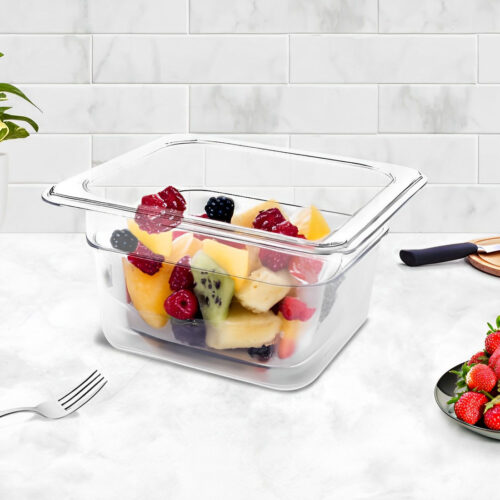100mm Clear Gastronorm GN Pan 1/6 Food Tray Storage Bundle of 2 - Image 3