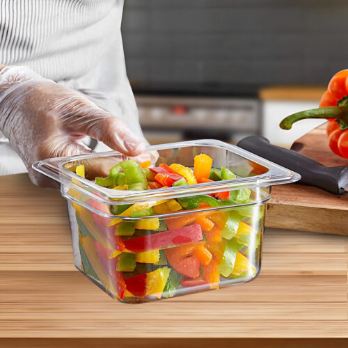 150mm Clear Gastronorm GN Pan 1/6 Food Tray Storage Bundle of 2 - Image 4