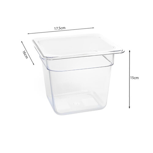 150mm Clear Gastronorm GN Pan 1/6 Food Tray Storage Bundle of 2 - Image 5