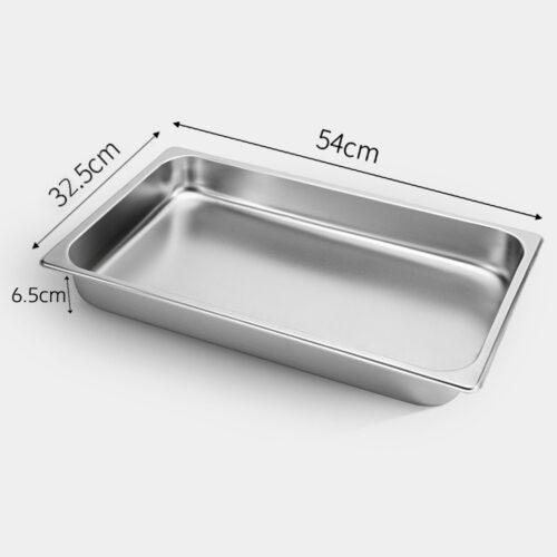 2x Gastronorm GN Pan Full Size 1/1 GN Pan 6.5cm Deep Stainless Steel Tray - Image 2