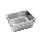 2x Gastronorm GN Pan Full Size 1/2 GN Pan 10cm Deep Stainless Steel Tray
