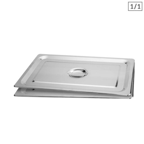 2x Gastronorm GN Pan Lid Full Size 1/1 Stainless Steel Tray Top Cover