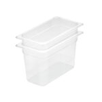 200mm Clear Gastronorm GN Pan 1/3 Food Tray Storage Bundle of 2