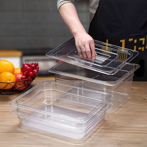 Clear Gastronorm 1/1 GN Lid Food Tray Top Cover Bundle of 2 - Image 2