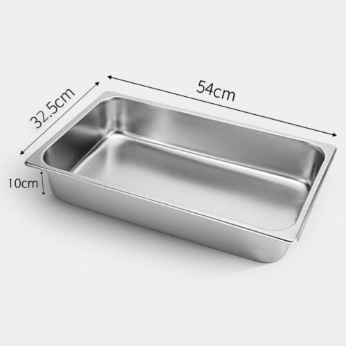 2x Gastronorm GN Pan Full Size 1/1 GN Pan 10cm Deep Stainless Steel Tray - Image 2