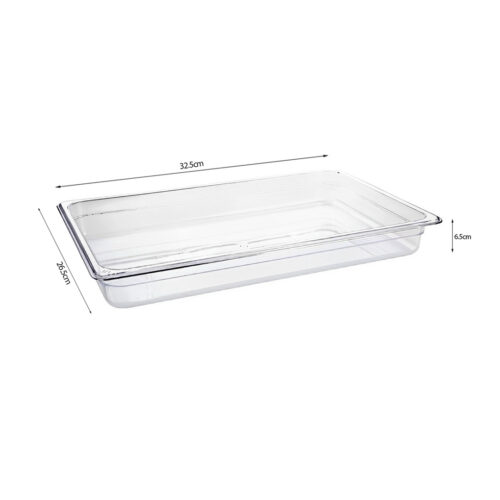 65mm Clear Gastronorm GN Pan 1/2 Food Tray Storage Bundle of 2 - Image 5
