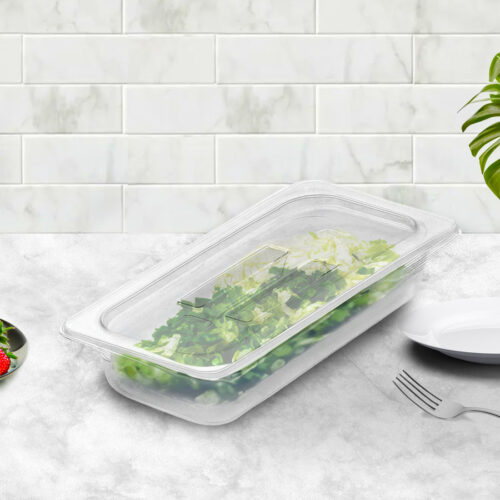 65mm Clear Gastronorm GN Pan 1/3 Food Tray Storage Bundle of 2 with Lid - Image 2