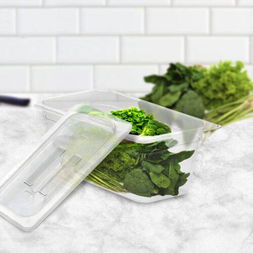 100mm Clear Gastronorm GN Pan 1/3 Food Tray Storage Bundle of 2 with Lid - Image 3