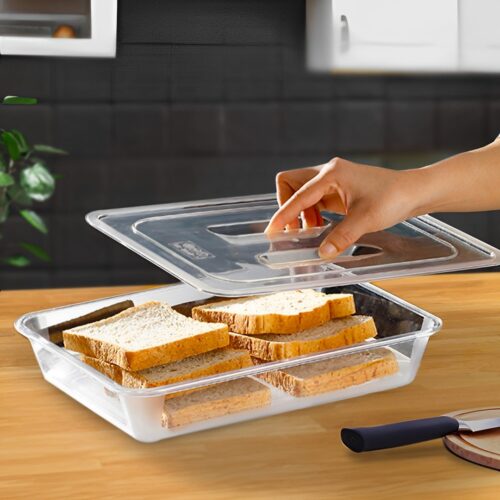 100mm Clear Gastronorm GN Pan 1/2 Food Tray Storage Bundle of 2 with Lid - Image 3